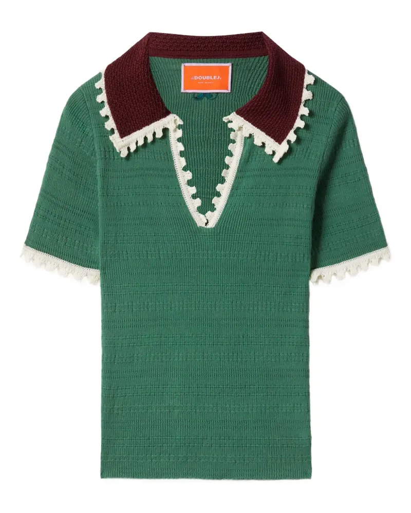 La DoubleJ Poloshirt mit Wellensaum - Grün Grün