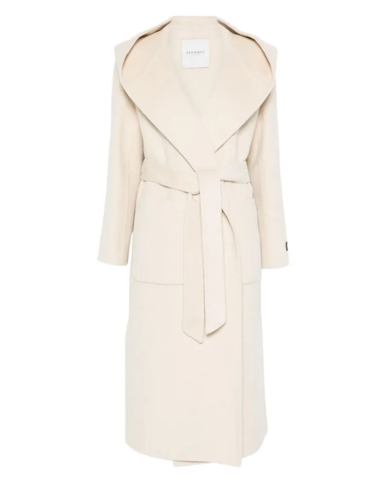 Ermanno Scervino hooded belted coat - Nude Nude