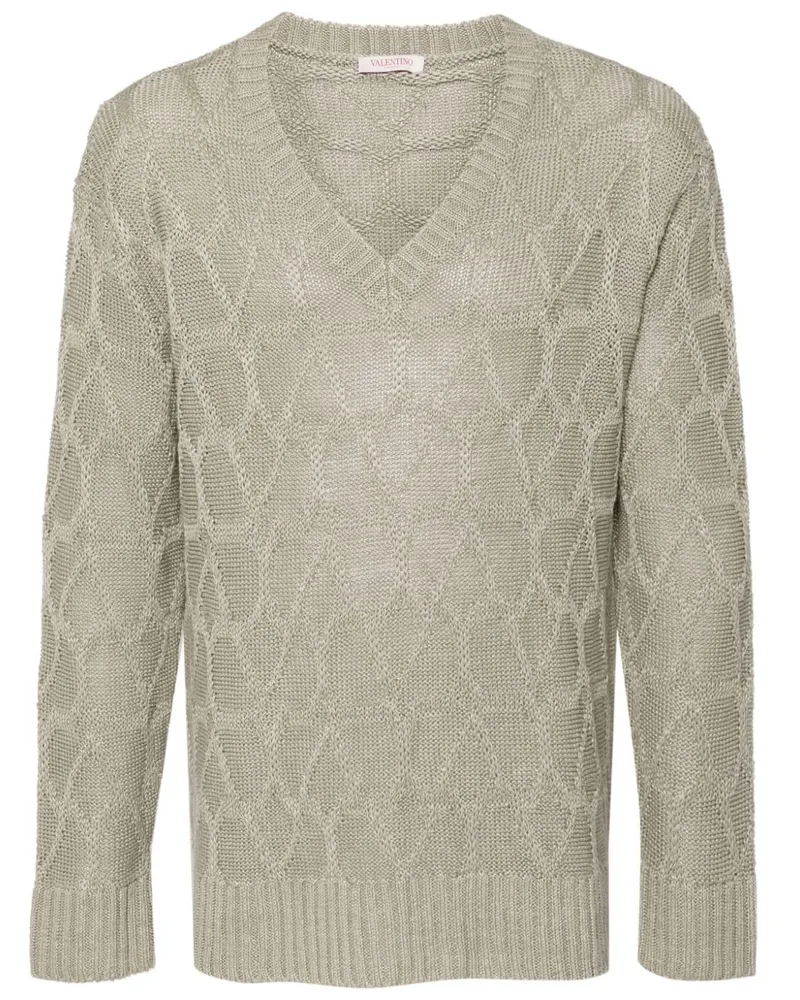 Valentino Garavani Toile Iconographe Pullover aus Leinen Nude