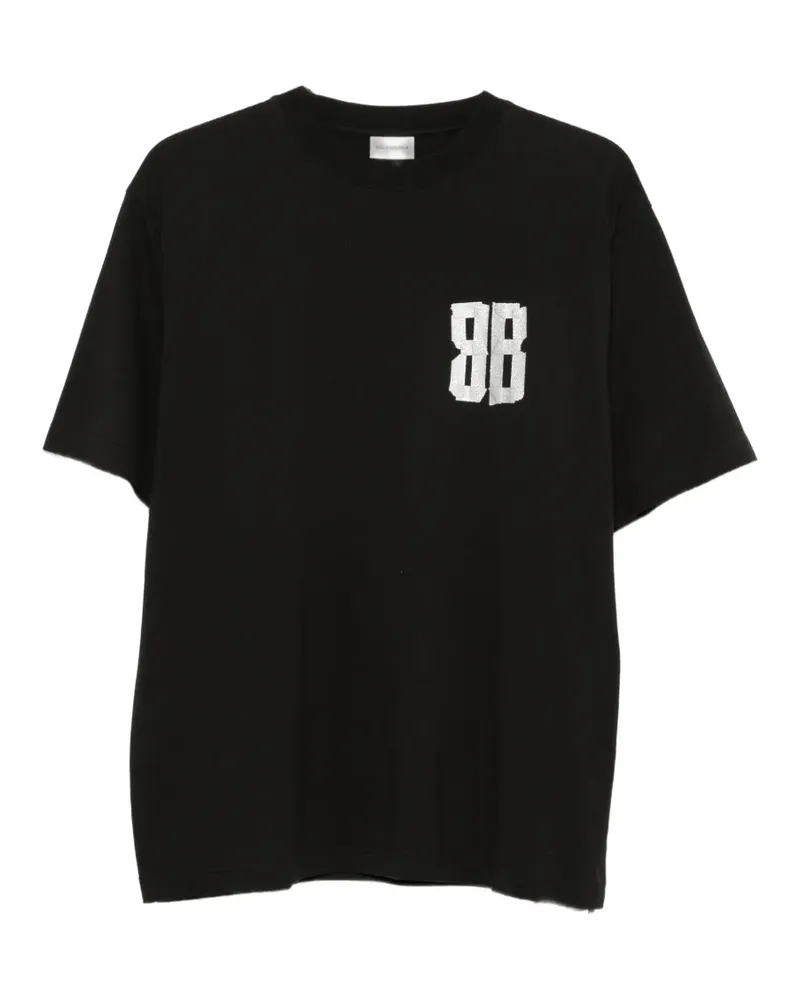 Balenciaga T-Shirt mit Tape-Effekt - Schwarz Schwarz