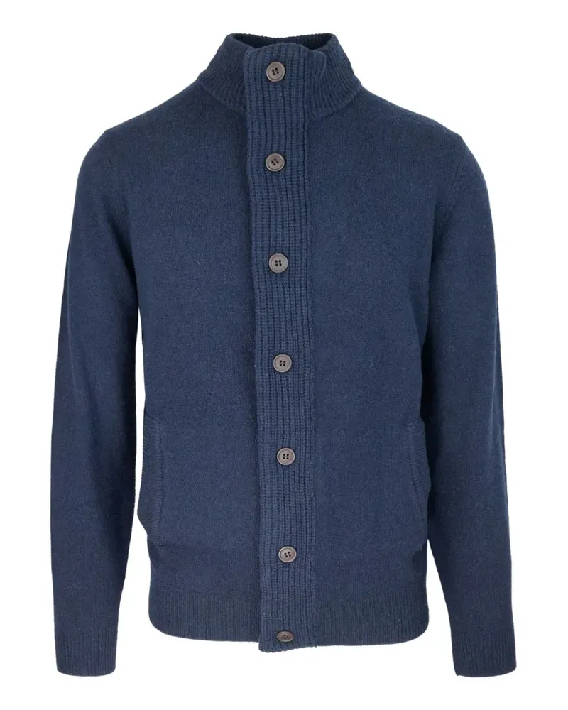 Barbour elbow-patch button-up cardigan - Blau Blau