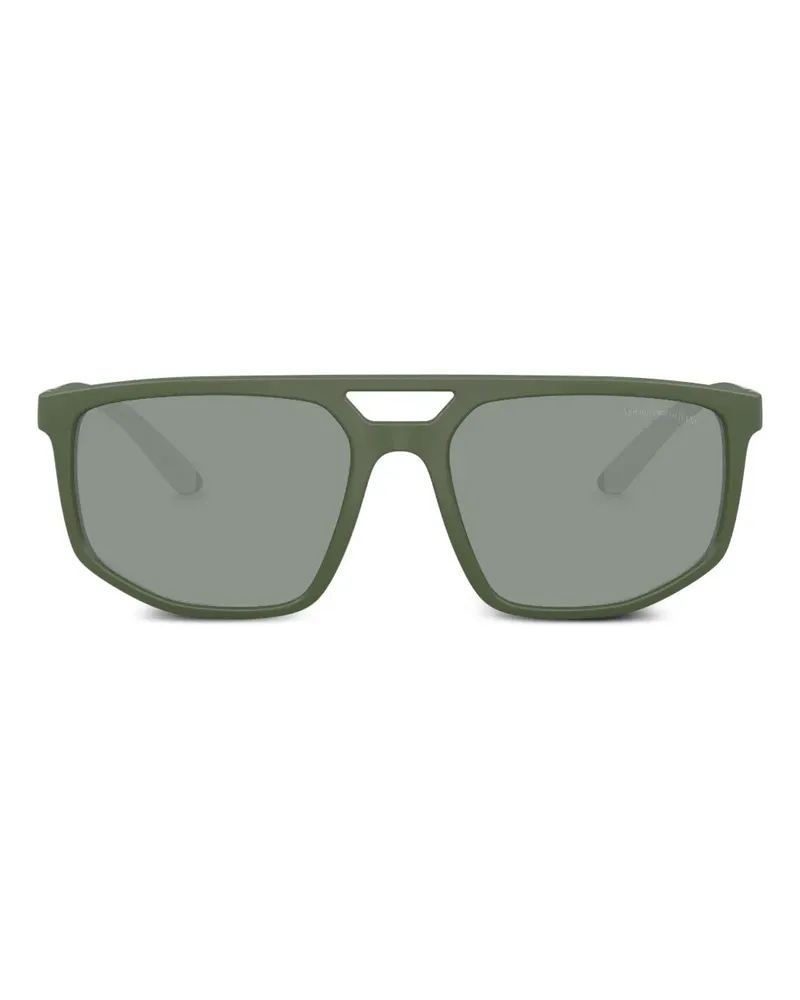Emporio Armani Sonnenbrille mit eckigem Gestell - Grün Grün