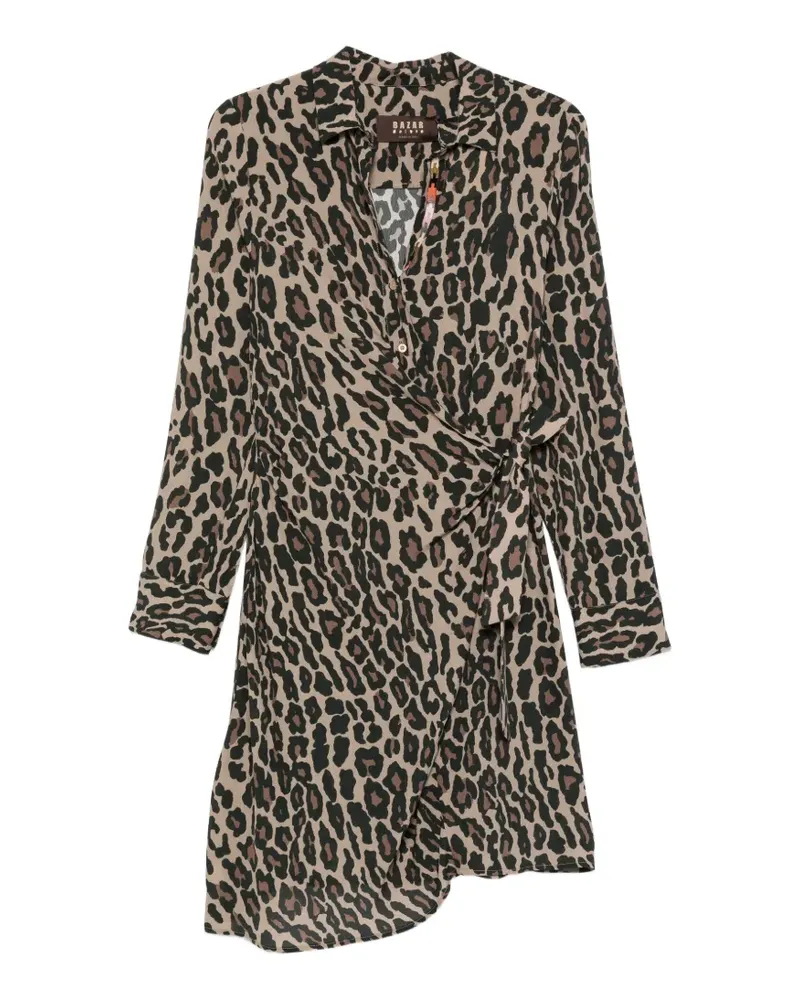 Bazar Deluxe Wickelkleid mit Leoparden-Print - Nude Nude