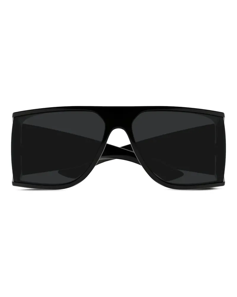 Saint Laurent Injection Sonnenbrille mit Shield-Gestell - Schwarz Schwarz