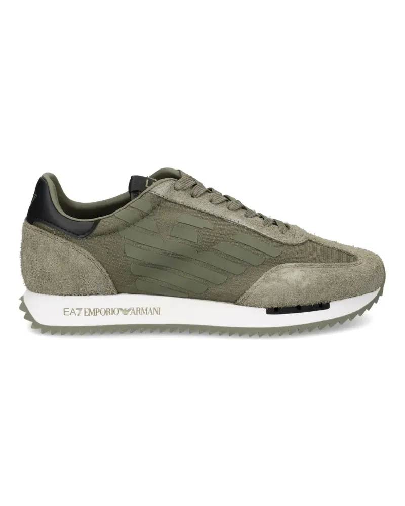 EA7 Sneakers mit Logo-Patch - Grün Grün