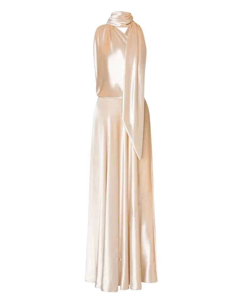 Alberta Ferretti Satin-Maxikleid - Weiß Weiß