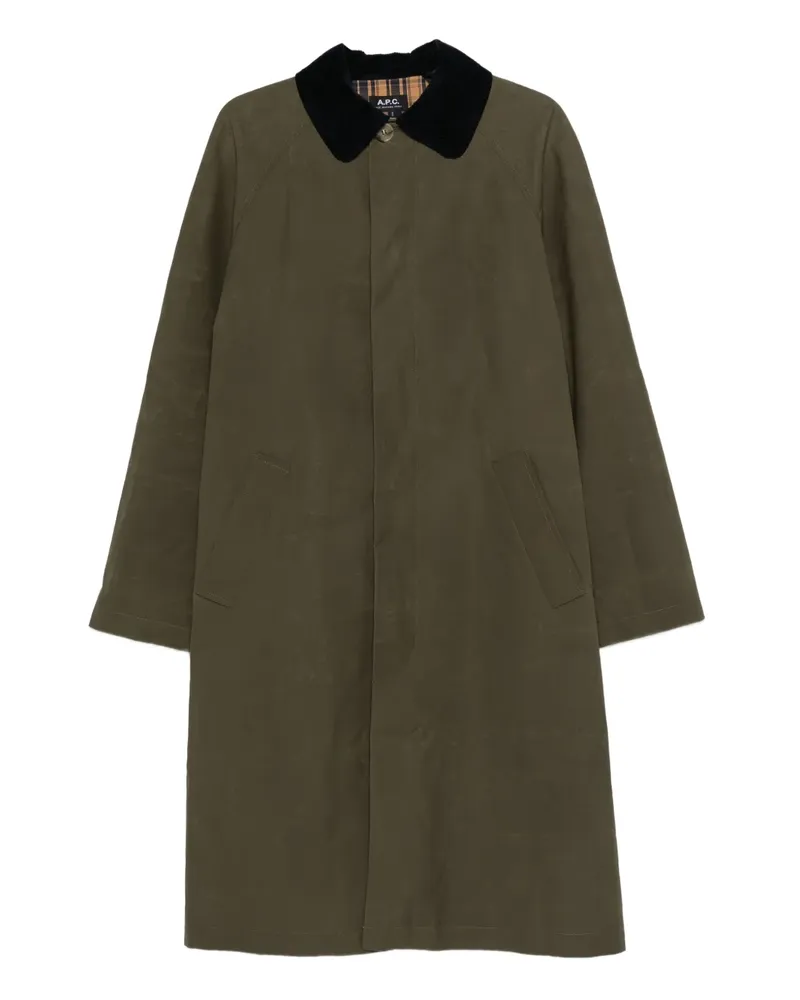 A.P.C. Mantel mit Cordkragen - Grün Grün