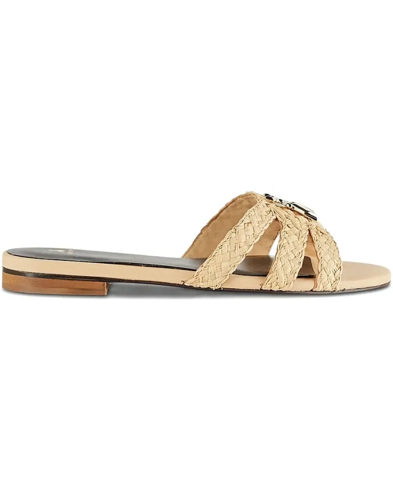 Patrizia Pepe Flache Sandalen aus Bast - Nude Nude