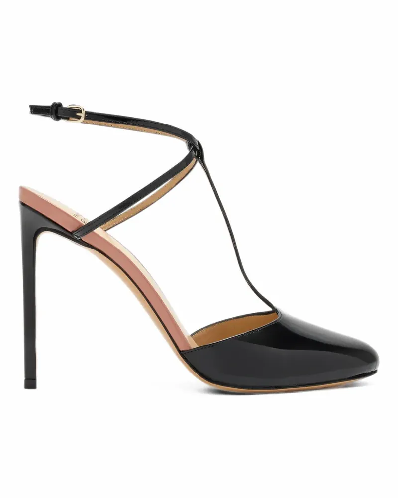 Francesco Russo Pumps aus Lackleder - Schwarz Schwarz