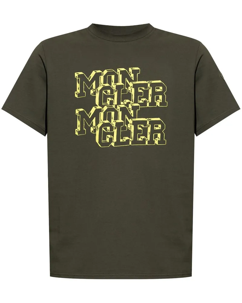 Moncler T-Shirt mit Logo - Grün Grün
