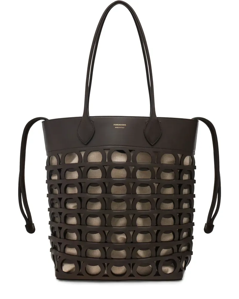 Ferragamo Kleine Handtasche mit Gancini-Detail - Braun Braun