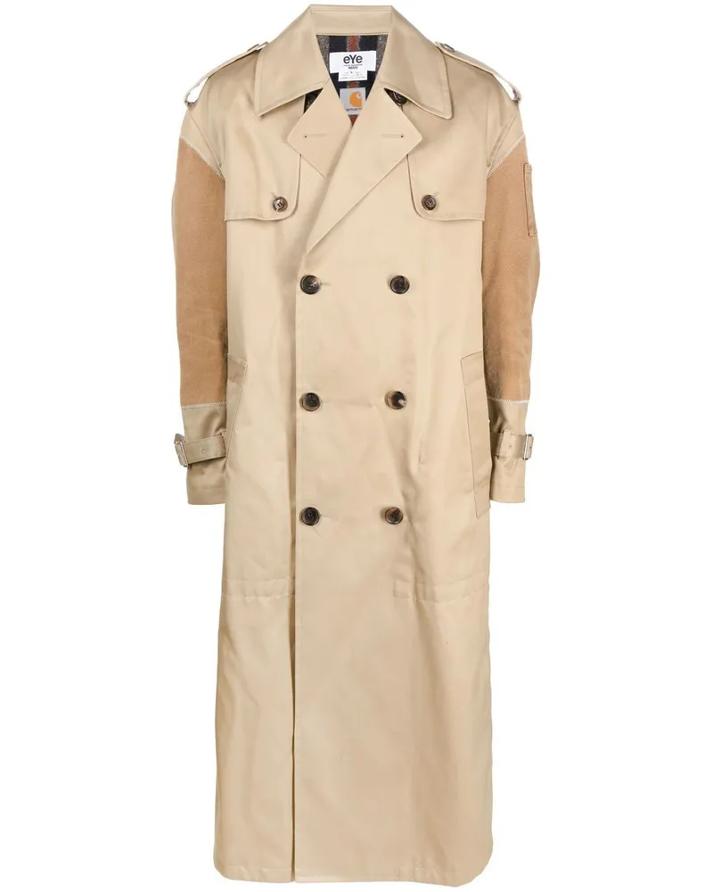 Junya Watanabe x Carharrt Trenchcoat mit Kontrasteinsätzen - Nude Nude