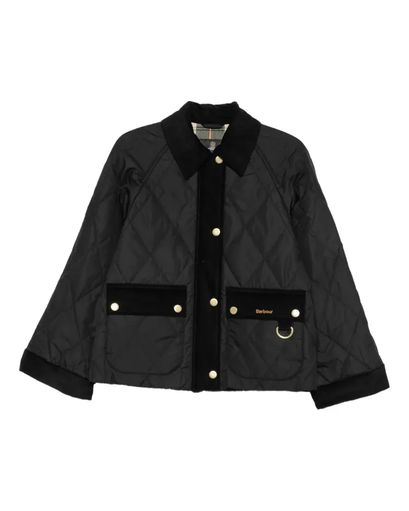 Barbour quilted corduroy-trim jacket - Schwarz Schwarz