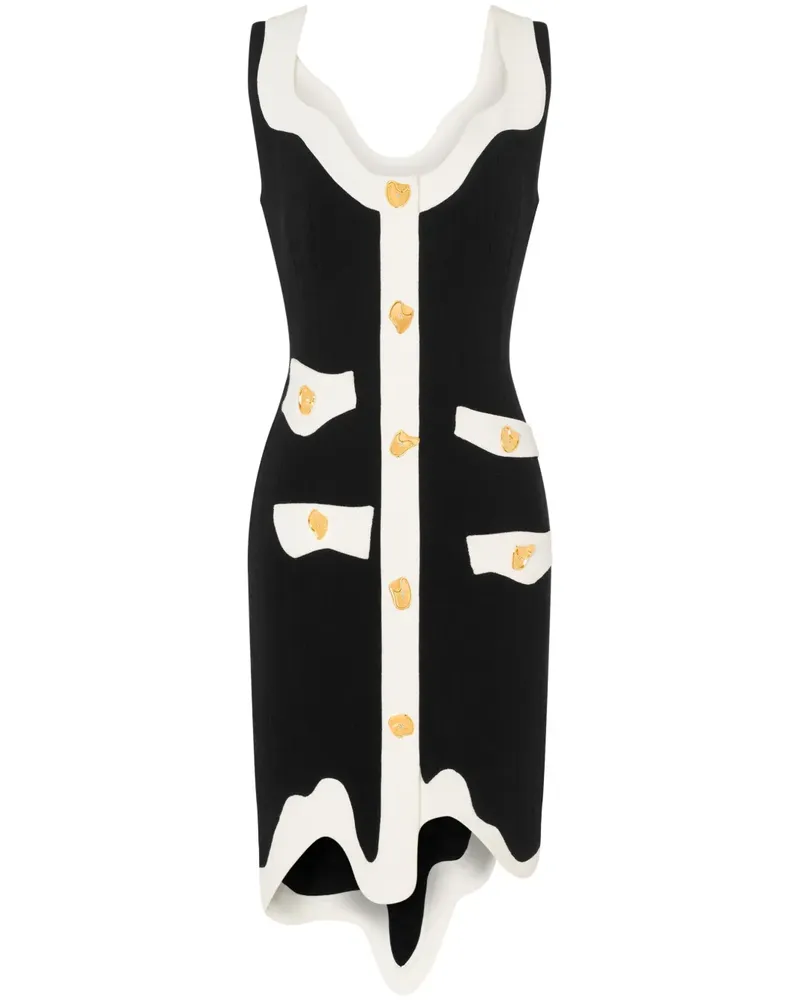 Moschino Midikleid mit Trompe-loeil-Effekt - Schwarz Schwarz