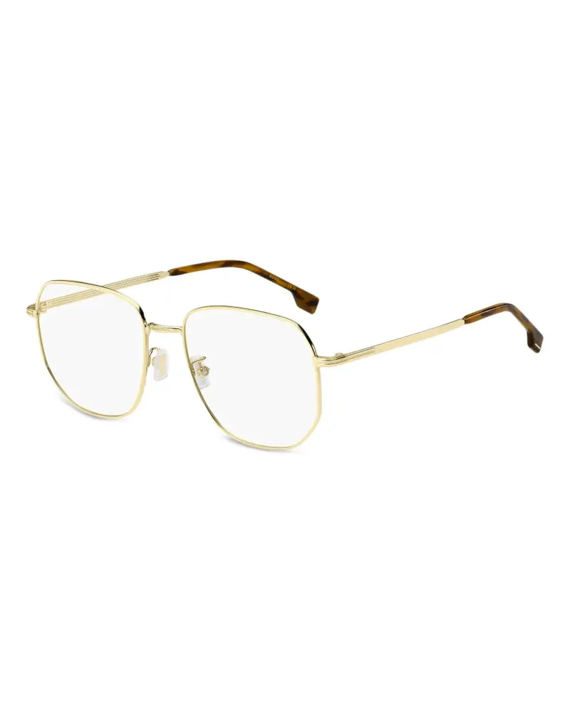 HUGO BOSS Brille mit geometrischem Gestell - Gold Gold