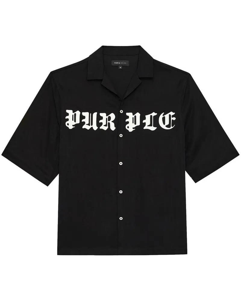 PURPLE BRAND Gothic Wordmark Hemd - Schwarz Schwarz