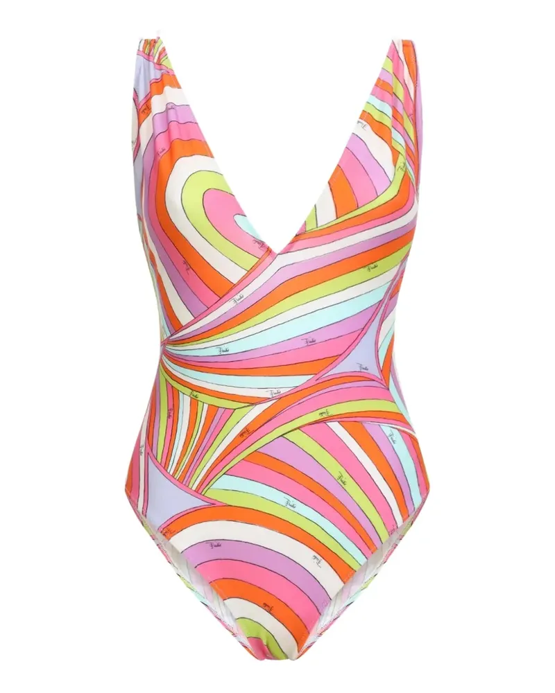 Emilio Pucci abstract-print swimsuit - Rosa Rosa