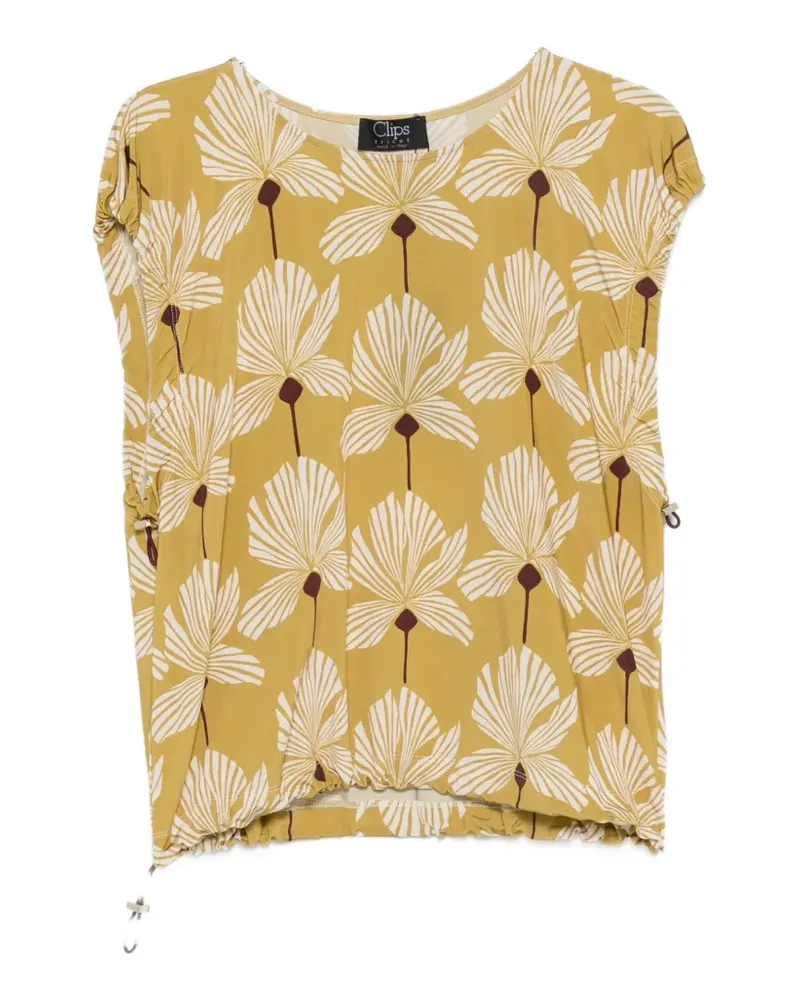 Clips floral-print ruched top - Grün Grün