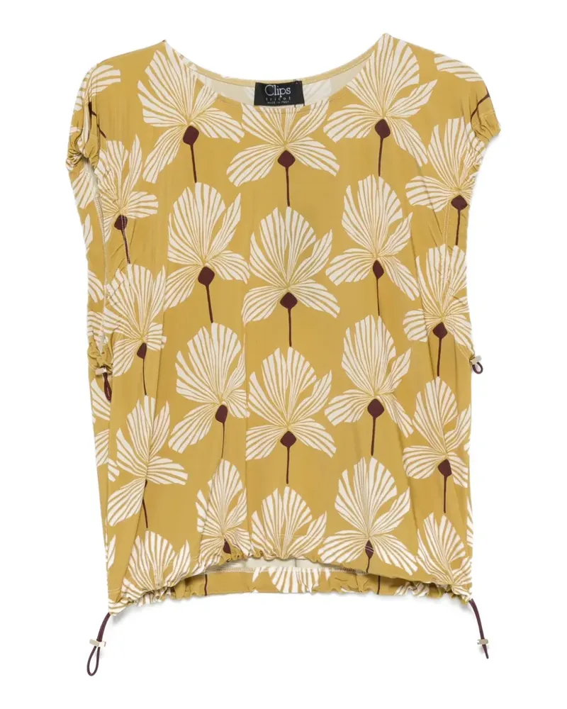 Clips floral-print ruched top - Grün Grün