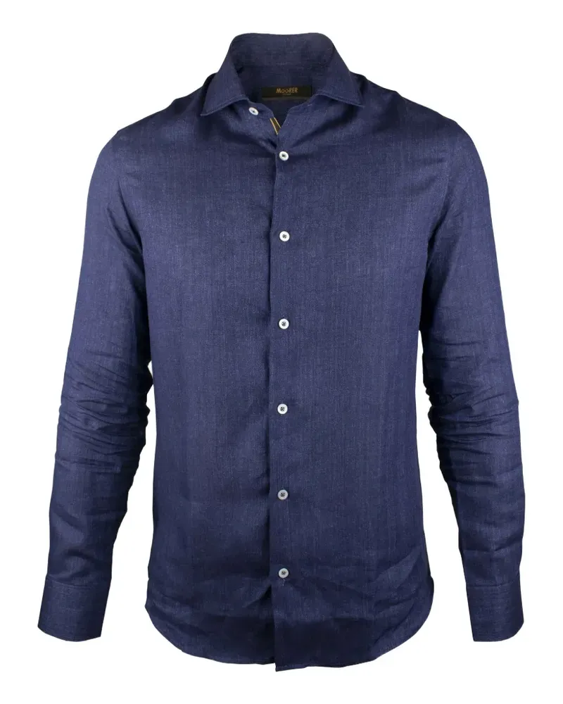 MOORER Langärmeliges Hemd - Blau Blau