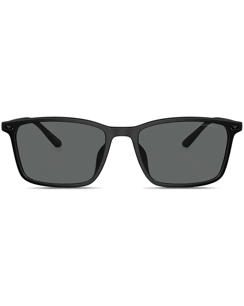 Emporio Armani Sonnenbrille mit eckigem Gestell - Schwarz Schwarz
