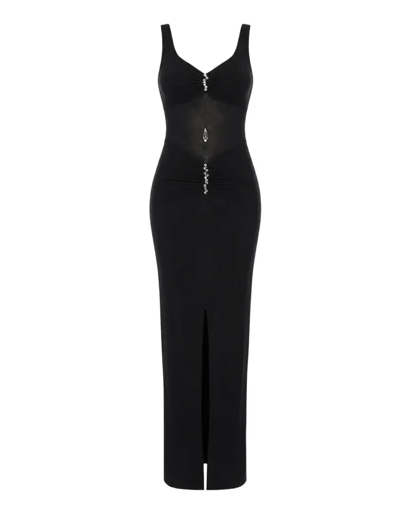 MANURÍ Kristen 2.5 bead-detail maxi dress - Schwarz Schwarz