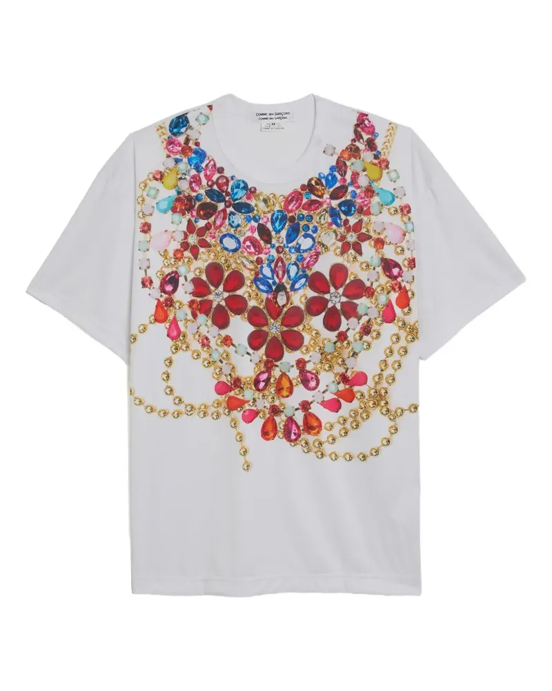 Comme des Garçons T-Shirt mit glattem Print - Weiß Weiß