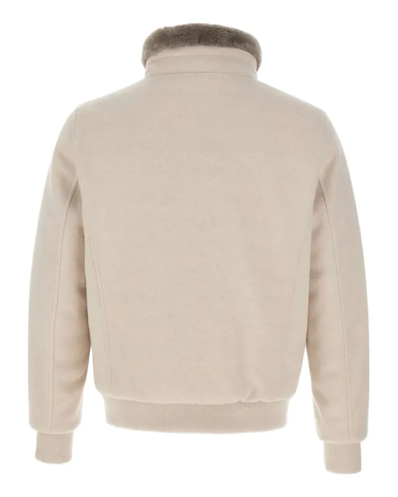 MOORER Cleros MRW button-fastening bomber jacket - Nude Nude
