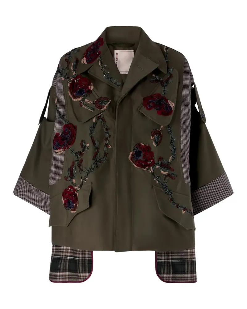 Antonio Marras Parka mit bestickten Tweed-Einsätzen - Grün Grün