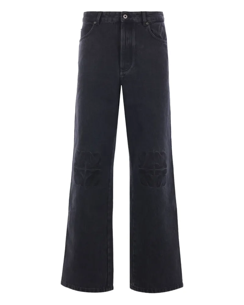 Loewe Jeans mit Anagram-Stickerei - Schwarz Schwarz