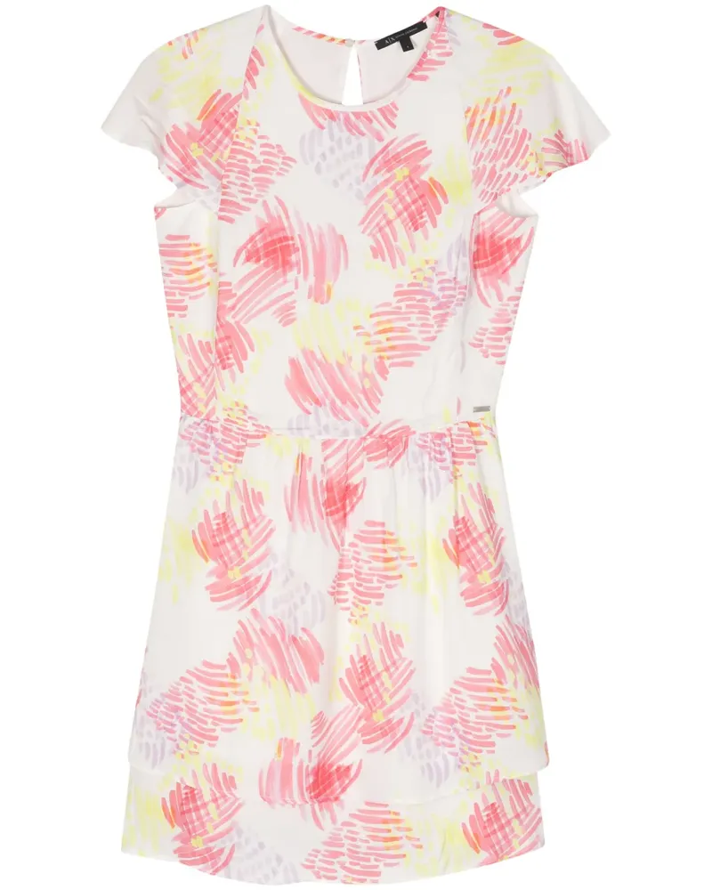 Armani Exchange Ausgestelltes Kleid mit Print - Weiß Weiß