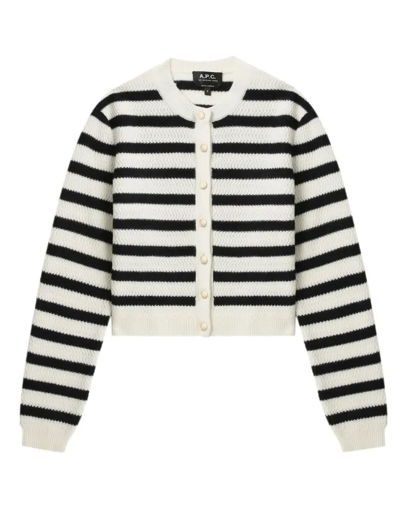 A.P.C. Gestreifter Manon Cardigan - Blau Blau