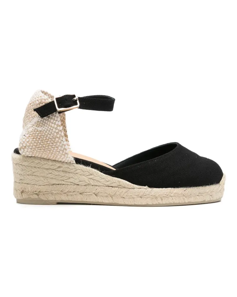 Castañer Carol Espadrilles mit Knöchelband - Schwarz Schwarz