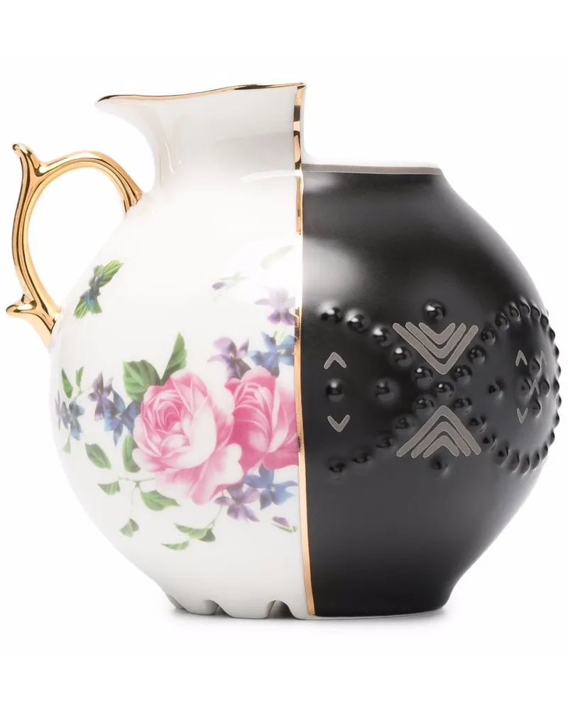Seletti Vase mit Print - Schwarz Schwarz
