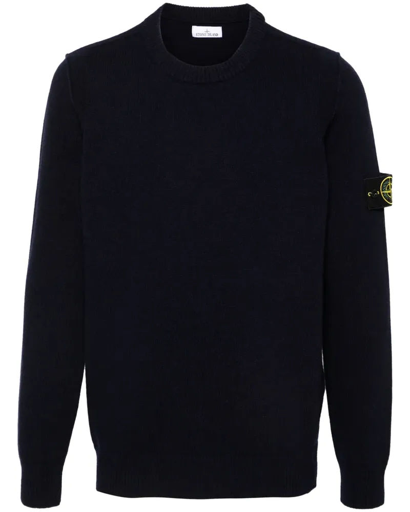 Stone Island Pullover mit Kompass-Patch - Blau Blau