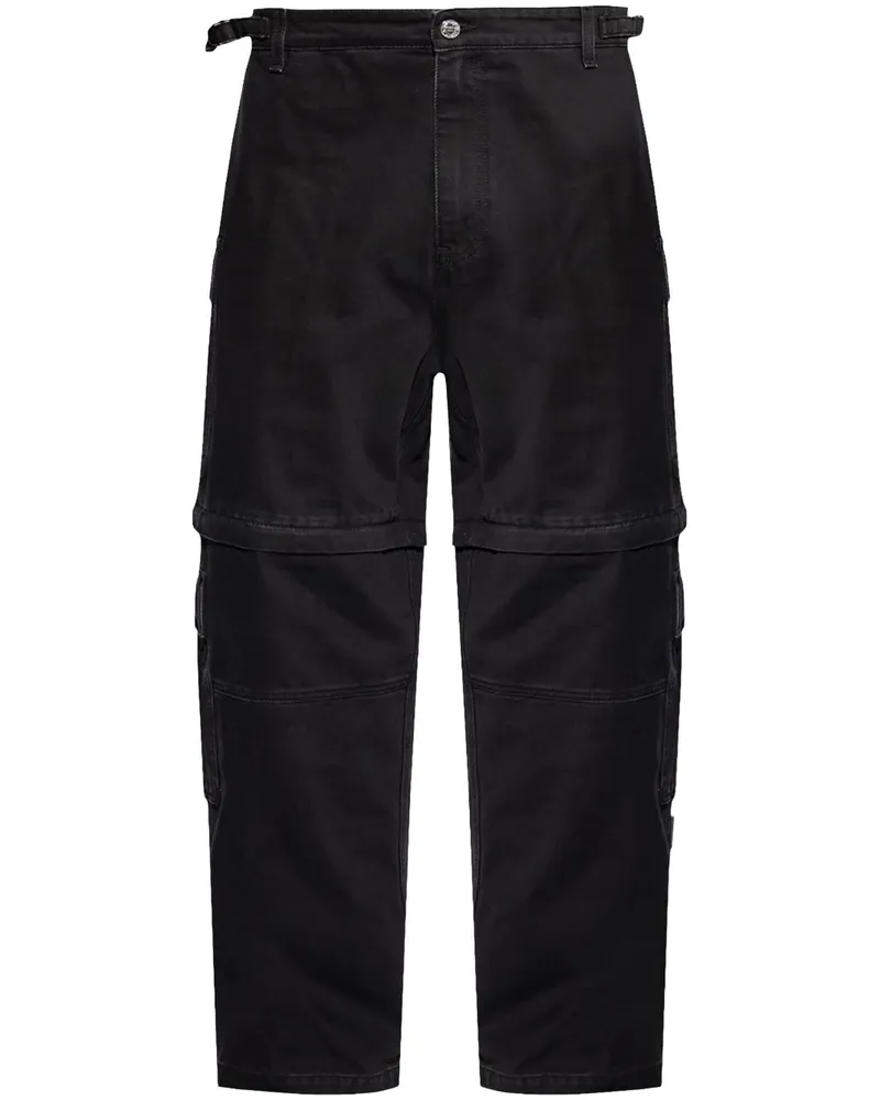 VETEMENTS Wandelbare Jeans mit Shorts - Schwarz Schwarz