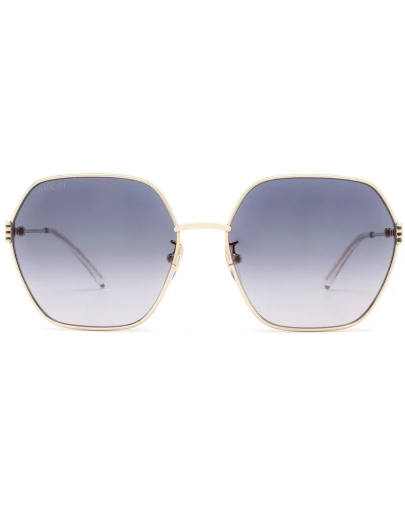 Gucci Sonnenbrille mit geometrischem Gestell - Gold Gold