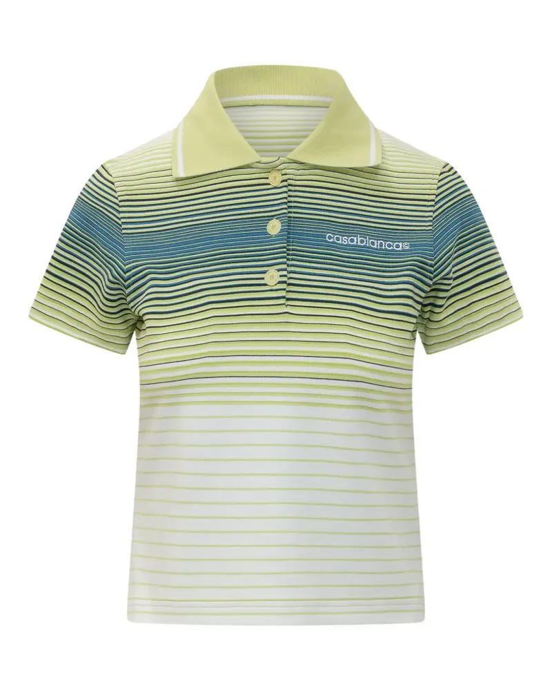Casablanca Paris striped short-sleeve polo shirt - Grün Grün