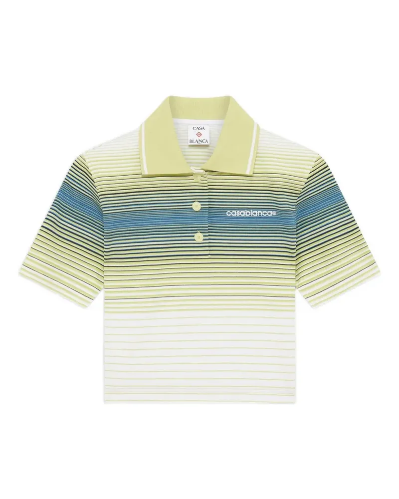 Casablanca Paris Gestreiftes Poloshirt - Grün Grün