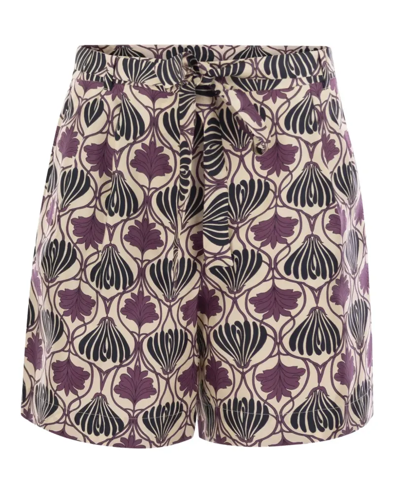 Max Mara Kurze Hose mit Print - Violett Violett