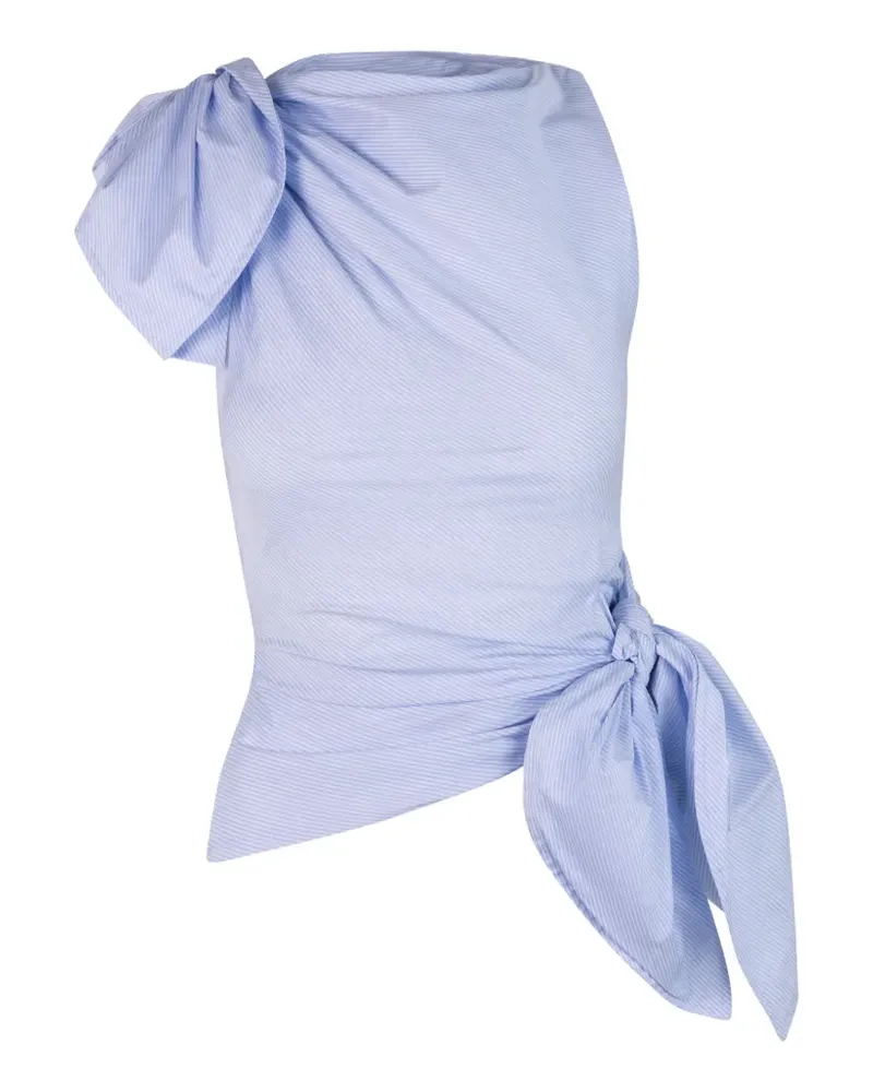 Monse Drapiertes Hemd mit Schleife - Blau Blau