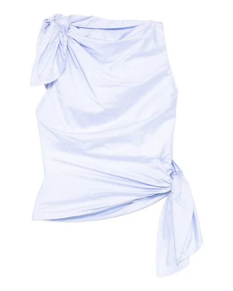 Monse bow drape shirting top - Blau Blau