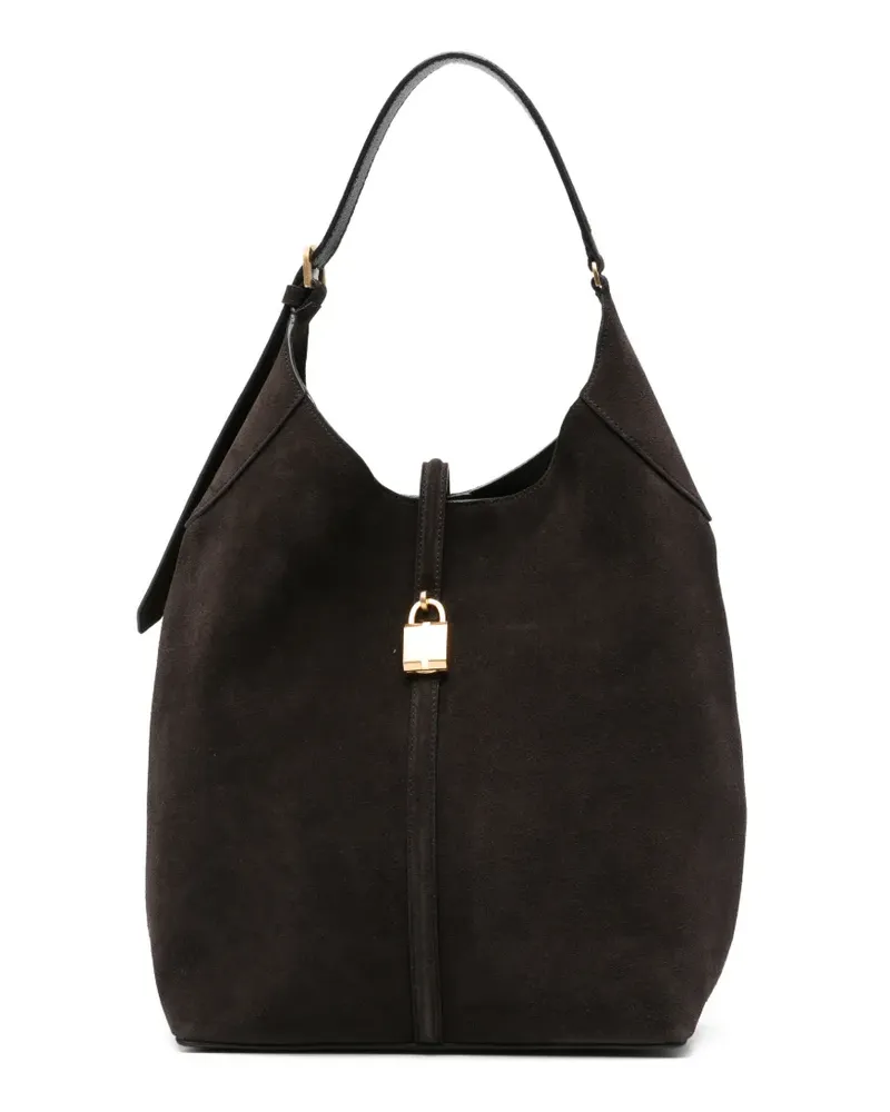 DeMELLIER large Siena suede bucket bag - Braun Braun