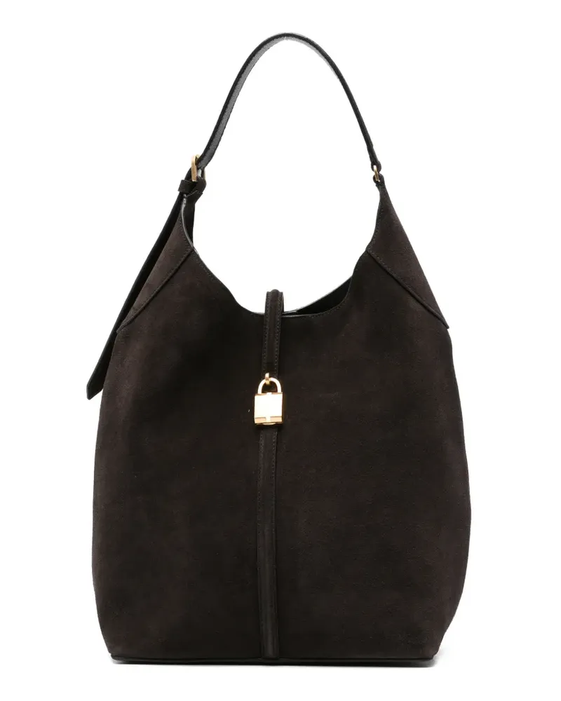 DeMELLIER large Siena suede bucket bag - Braun Braun