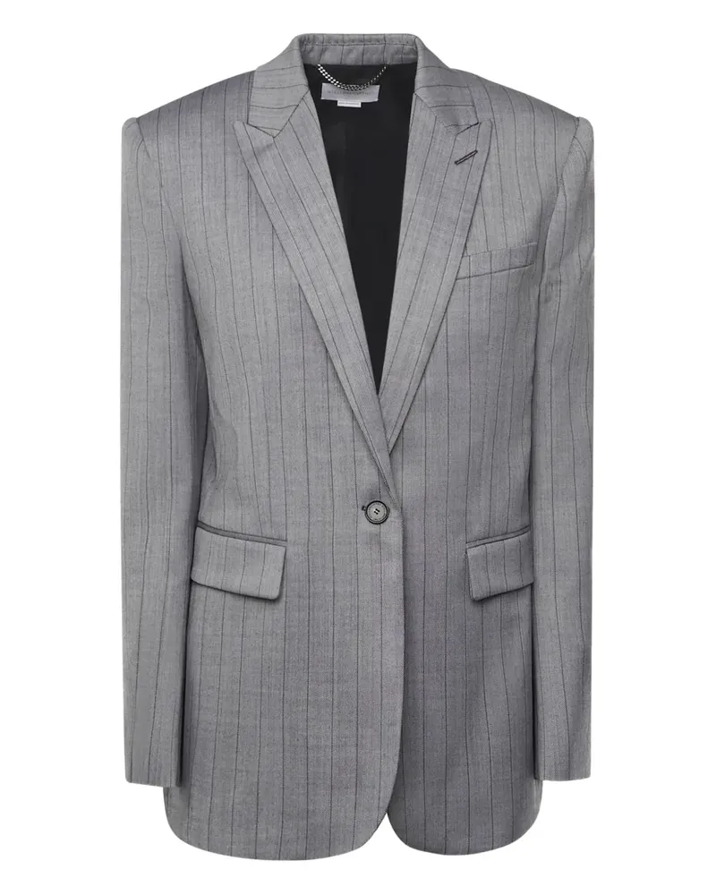 Stella McCartney striped single-breasted blazer - Grau Grau