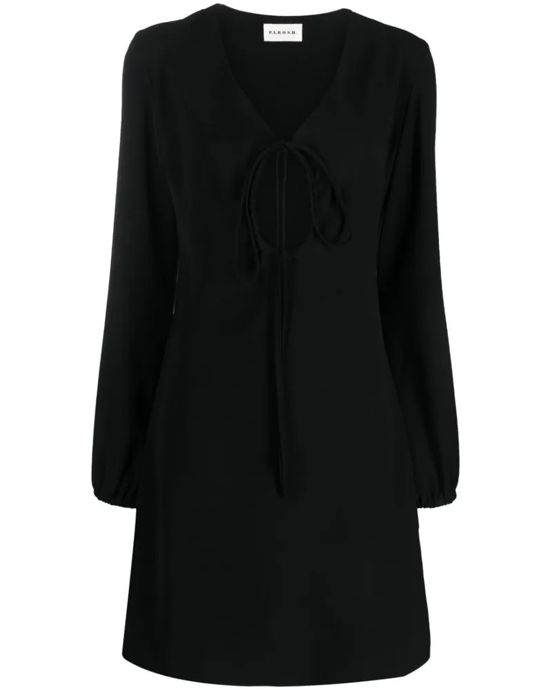 P.A.R.O.S.H. Abito Kleid mit Rollkragen - Schwarz Schwarz