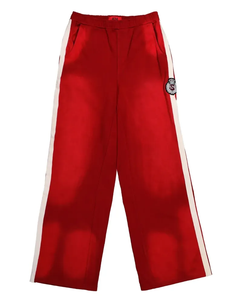 FourTwoFour on Fairfax ripped side-stripe track trousers - Rot Rot