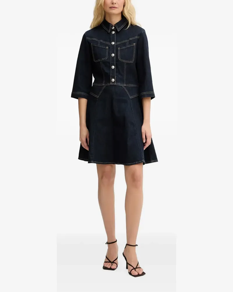 Morgan button-up denim mini dress - Blau Blau