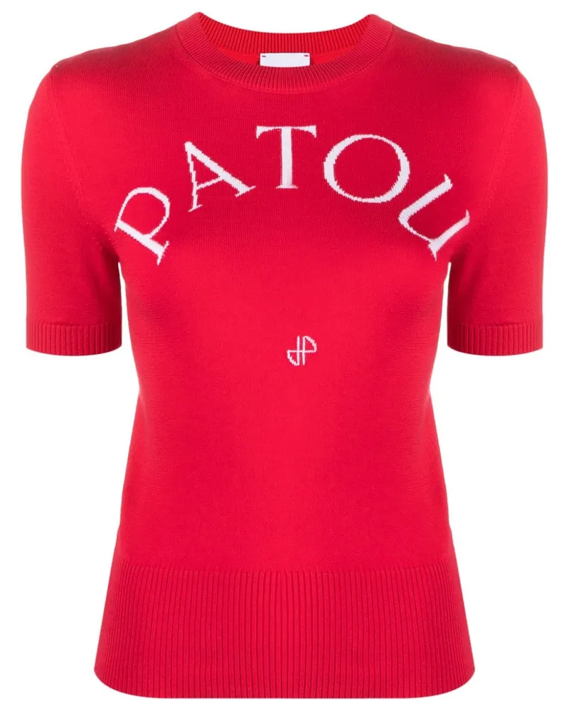 Patou Top mit Intarsienmuster - Rot Rot