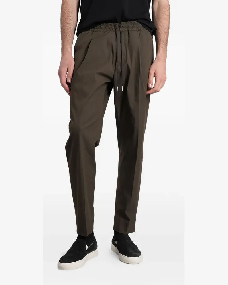 Low Brand Tokyo drawstring-waist pleated trousers - Grün Grün